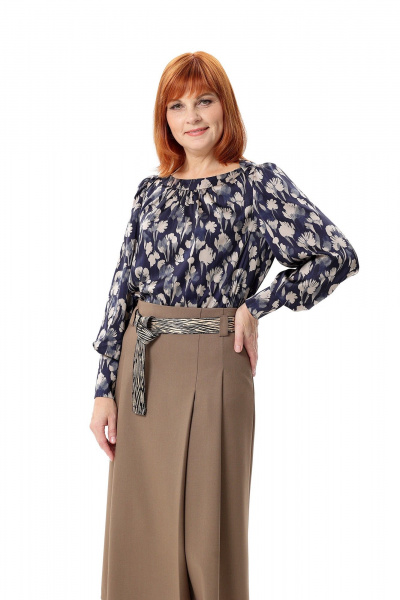 Блуза Соджи 683 синий - фото 3