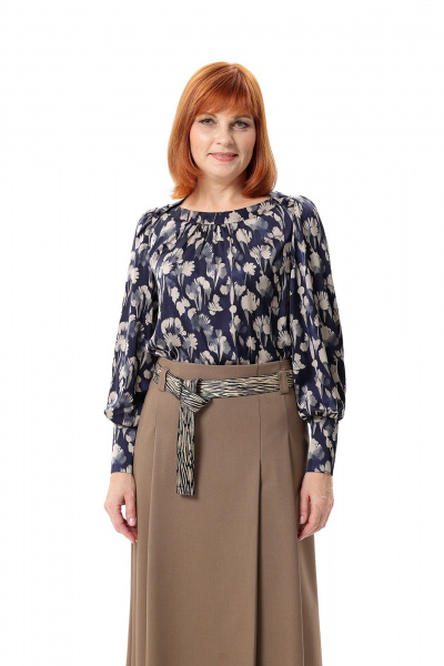 Блуза Соджи 683 синий - фото 2