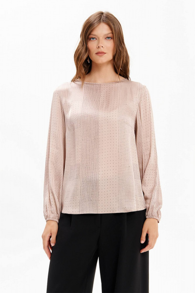 Блуза Nelva 23484 пепельно-бежевый принт - фото 1