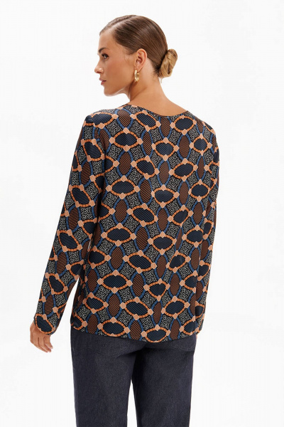 Блуза Nelva 23486 черный принт - фото 2