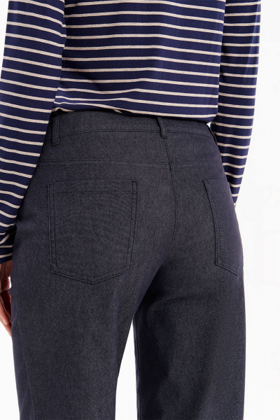 Лонгслив Nelva 23487 сине-бежевая полоска - фото 2