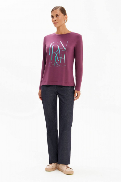 Лонгслив Nelva 23489 пепельно-пурпурный - фото 3