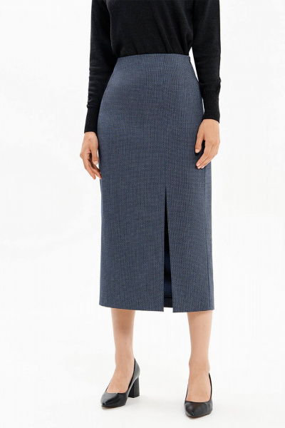 Юбка Nelva 4927 серо-синий жаккард - фото 2