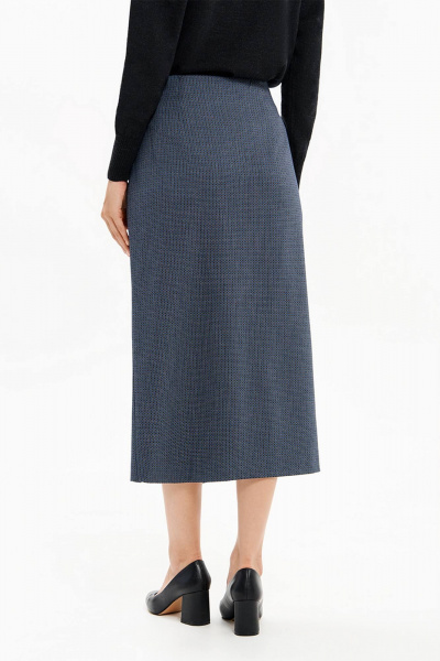 Юбка Nelva 4927 серо-синий жаккард - фото 4
