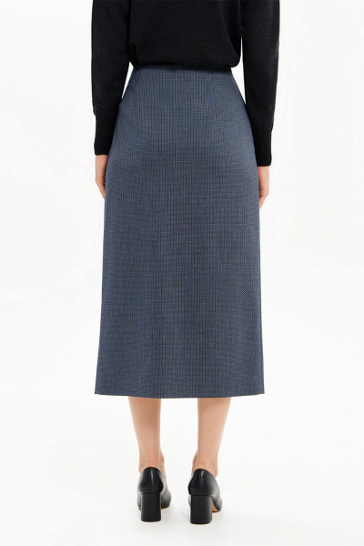 Юбка Nelva 4927 серо-синий жаккард - фото 3