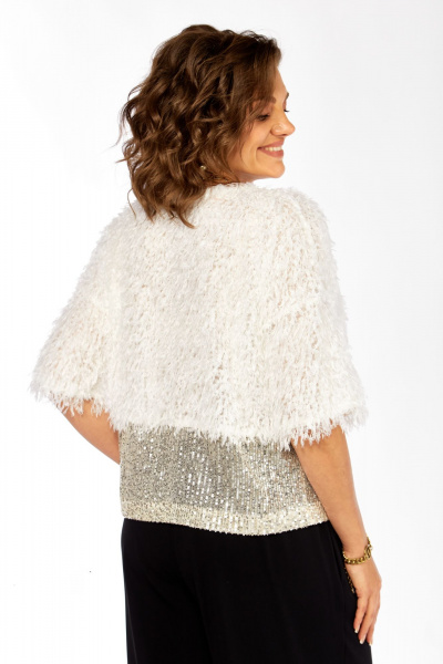 Блуза Ольга Стиль Л-436 белое-молоко - фото 4