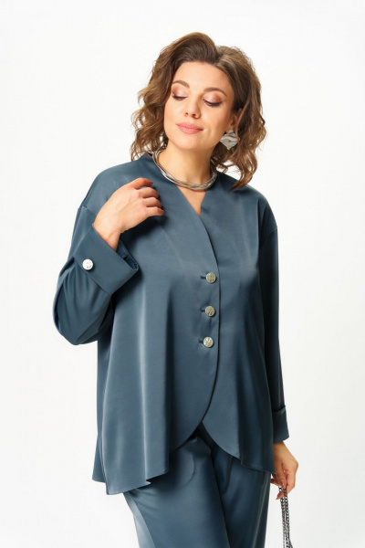 Блуза, брюки Aira Style 24245 индиго - фото 10