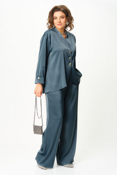 Блуза, брюки Aira Style 24245 индиго - фото 9