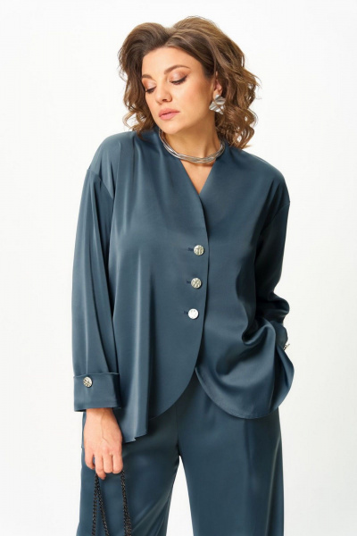 Блуза, брюки Aira Style 24245 индиго - фото 7