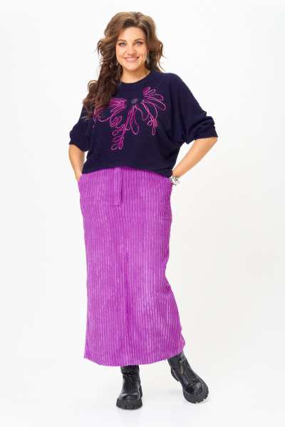 Джемпер, юбка Michel chic 1442 синий_пурпурный - фото 2