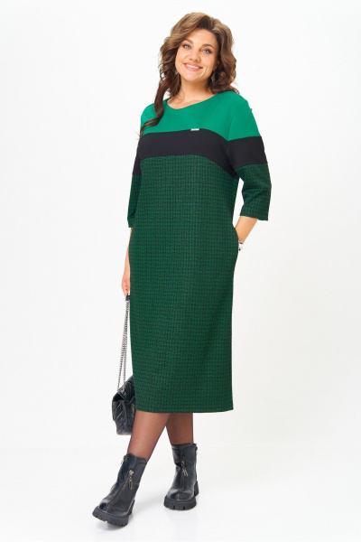 Платье Michel chic 2188 зеленый_черный - фото 2