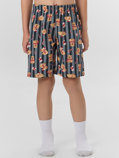 Футболка, шорты Mark Formelle 563329/25-33882ПП-14 спелая_вишня_капибары_на_графитовой_полоске_3_сл_ - фото 7