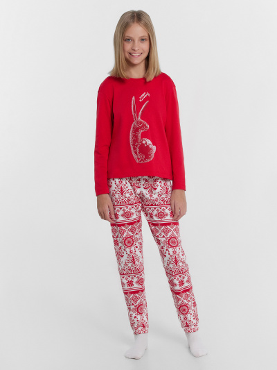 Брюки, джемпер Mark Formelle 567740/24-30727ПП-5 красный_новогодний_орнамент_2_сл_на_пол - фото 6