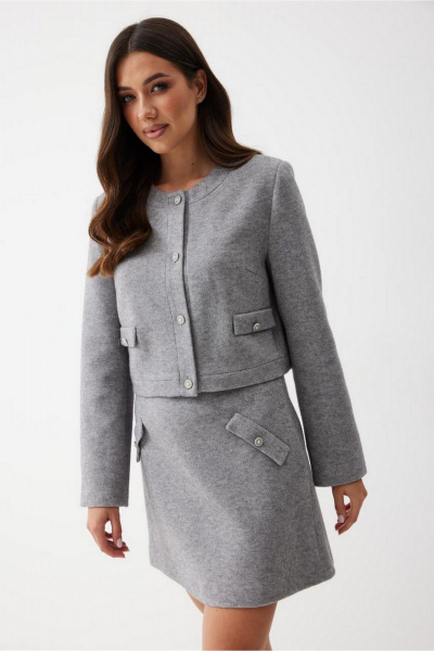 Юбка T.N.D М373/1 серый - фото 3