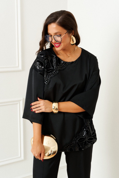 Блуза, брюки Beautiful&Free 6401 черный - фото 5