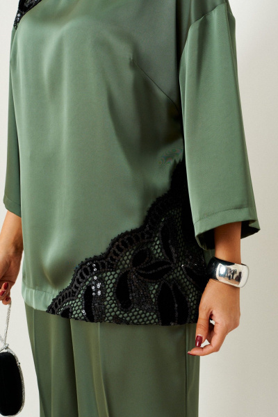 Блуза, брюки Beautiful&Free 6401 шалфей - фото 6