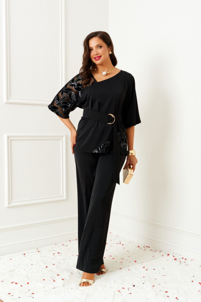 Блуза, брюки Beautiful&Free 6402 черный - фото 1