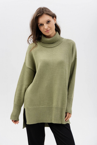Свитер Romgil РВ0416-ШЕ5 светло-оливковый - фото 7