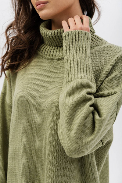 Свитер Romgil РВ0416-ШЕ5 светло-оливковый - фото 4