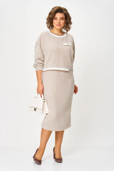 Платье Karina deLux M-1400 бежевый - фото 8