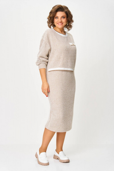 Платье Karina deLux M-1400 бежевый - фото 6