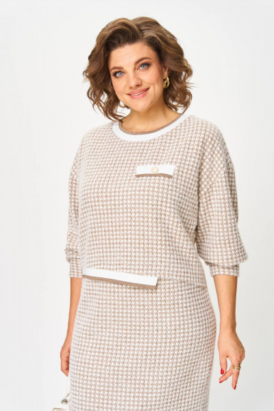 Платье Karina deLux M-1400 бежевый - фото 2