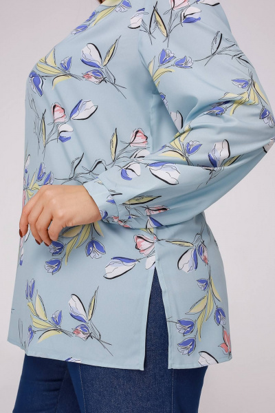 Блуза La rouge 62575 мята-(цветы) - фото 5