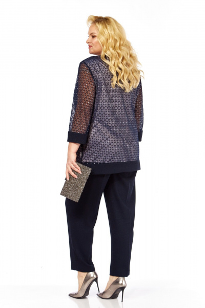 Блуза Элль-стиль 2435/1а темно-синий - фото 3