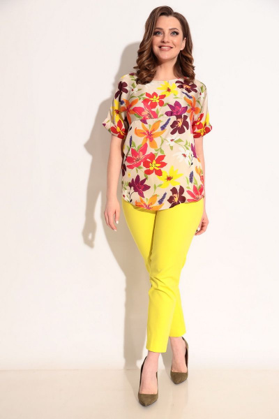 Блуза, брюки Michel chic 1221 желтый - фото 2