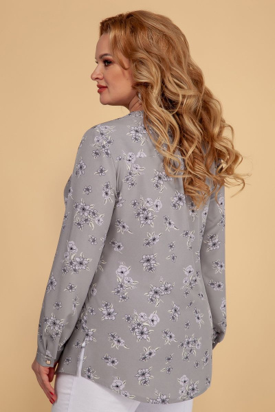 Туника AVLINE 1758 серая+цветы - фото 2