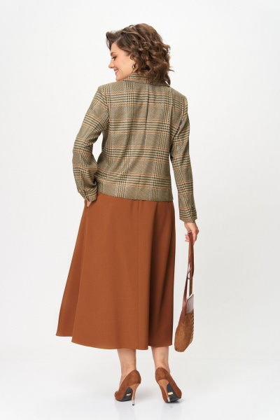 Жакет, юбка Aira Style 24-17А бурбон_клетка - фото 9
