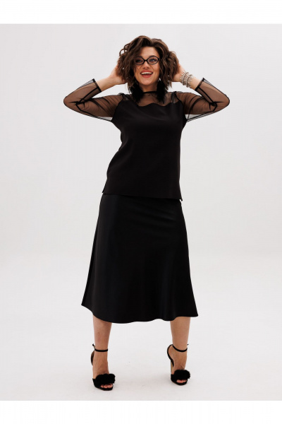 Блуза Anelli 1777 черный_туман - фото 5