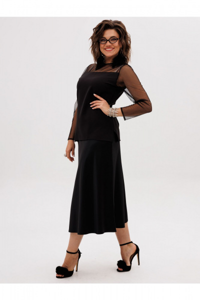 Блуза Anelli 1777 черный_туман - фото 1