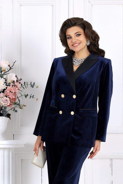 Брюки, жакет Ninele 6032 темно-синий - фото 7