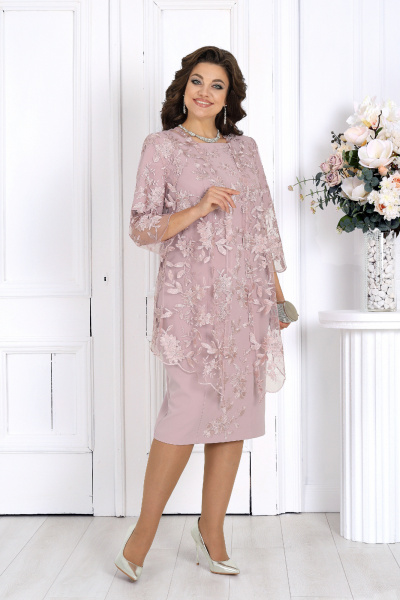 Кардиган, платье Ninele 6089 пудра - фото 1