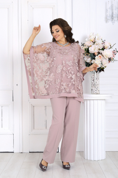 Блуза, брюки Ninele 7511 пудра - фото 9