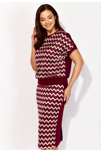 Блуза, юбка TAiER 1331 винный - фото 2