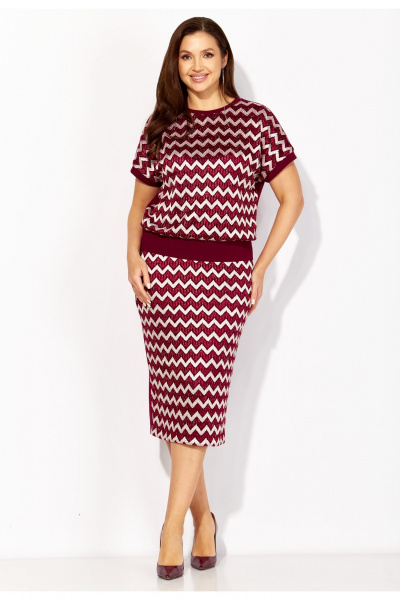 Блуза, юбка TAiER 1331 винный - фото 1