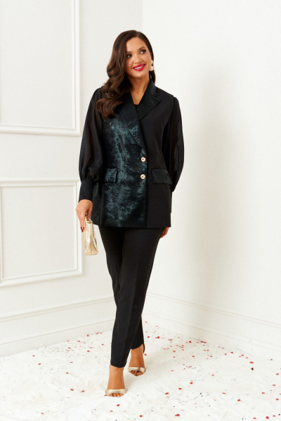 Блуза, брюки, жилет Beautiful&Free 6395 черный - фото 3