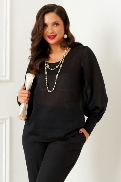 Блуза, брюки, жилет Beautiful&Free 6395 черный - фото 11