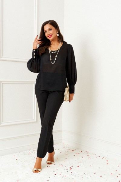 Блуза, брюки, жилет Beautiful&Free 6395 черный - фото 9