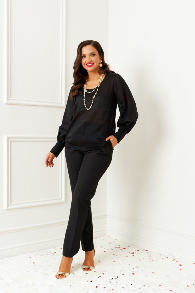 Блуза, брюки, жилет Beautiful&Free 6395 черный - фото 7