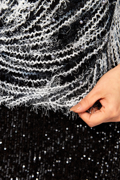 Блуза, топ, юбка Ольга Стиль Л-434 черный_серый - фото 11