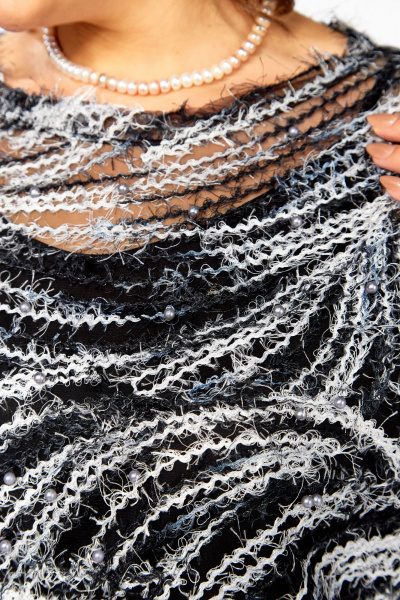 Блуза, топ, юбка Ольга Стиль Л-434 черный_серый - фото 4