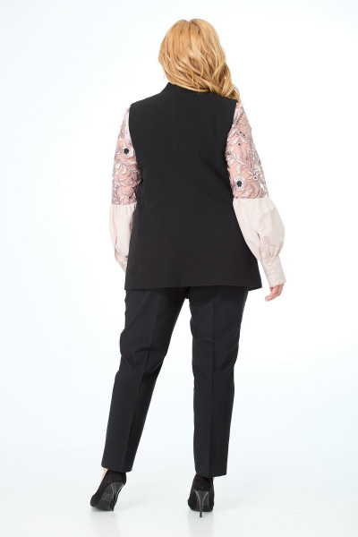 Демисезонный жилет полуприлегающего силуэта с карманами и застежкой Anelli 1037 черный - фото 8