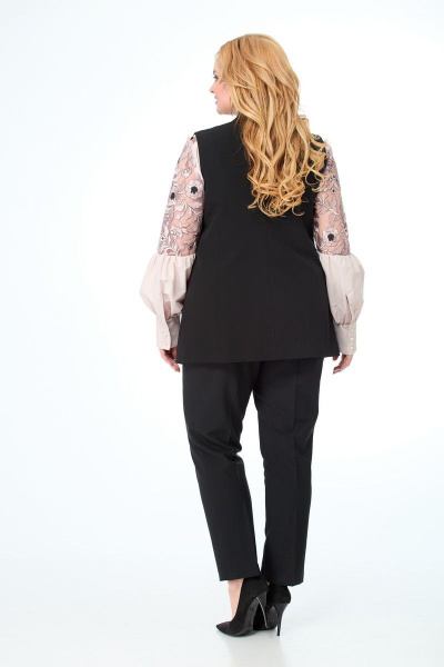 Демисезонный жилет полуприлегающего силуэта с карманами и застежкой Anelli 1037 черный - фото 7