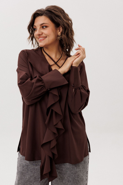 Блуза Anelli 1679 пряный_какао - фото 10