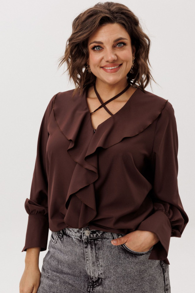 Блуза Anelli 1679 пряный_какао - фото 8