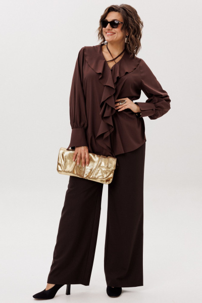 Блуза Anelli 1679 пряный_какао - фото 7
