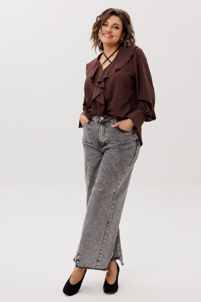 Блуза Anelli 1679 пряный_какао - фото 5